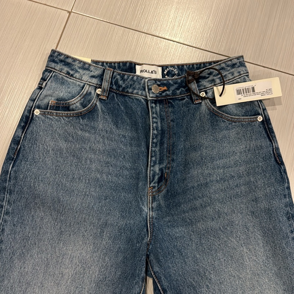 Rolla’s NWT Dusters High Rise Slim Distressed Jeans in Vintage Blue - Picture 5 of 12